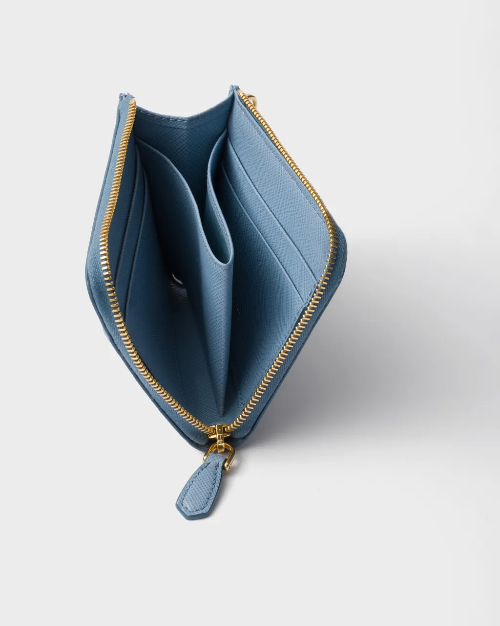Small Saffiano Leather Zipper Wallet