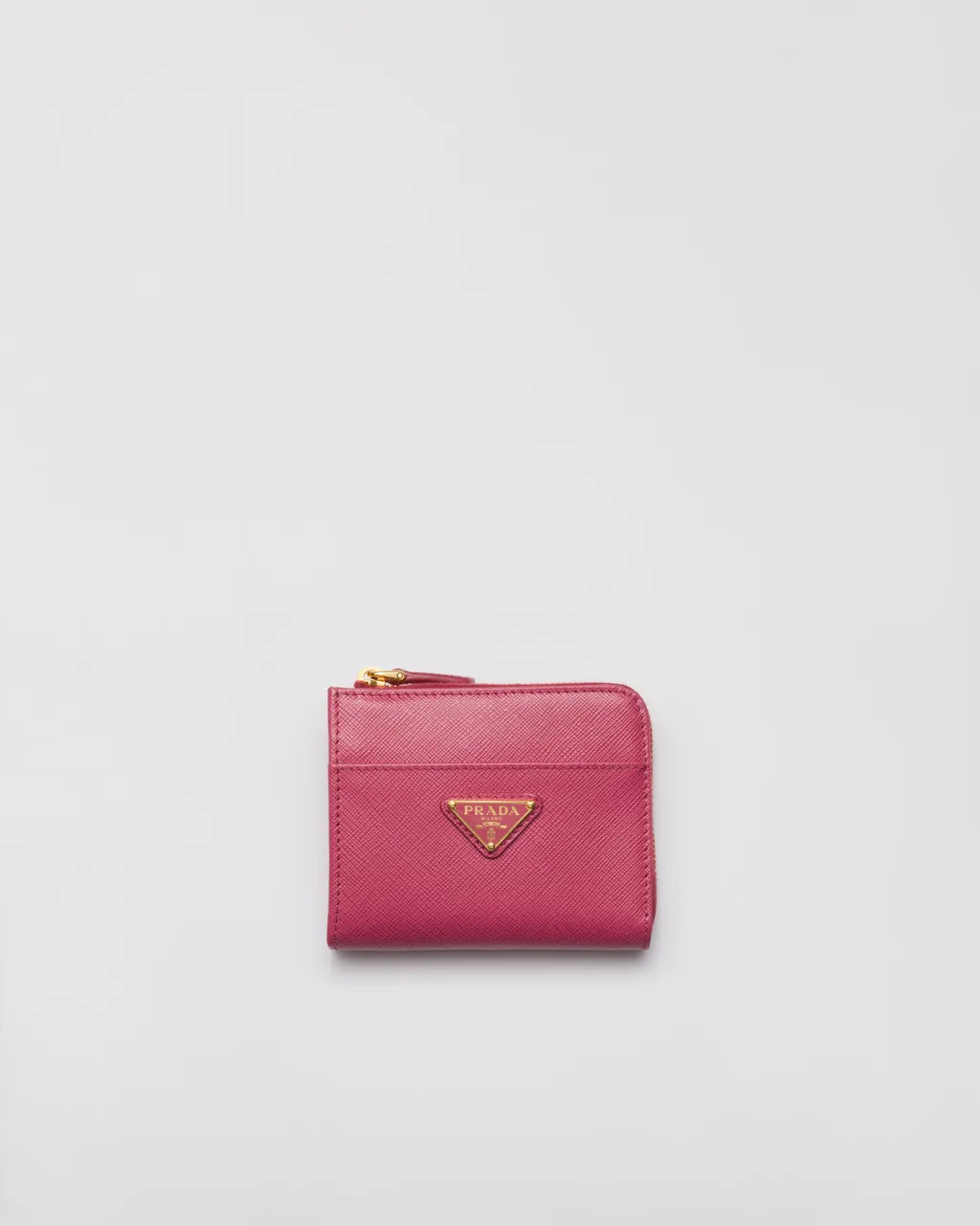 Small Saffiano Leather Zipper Wallet