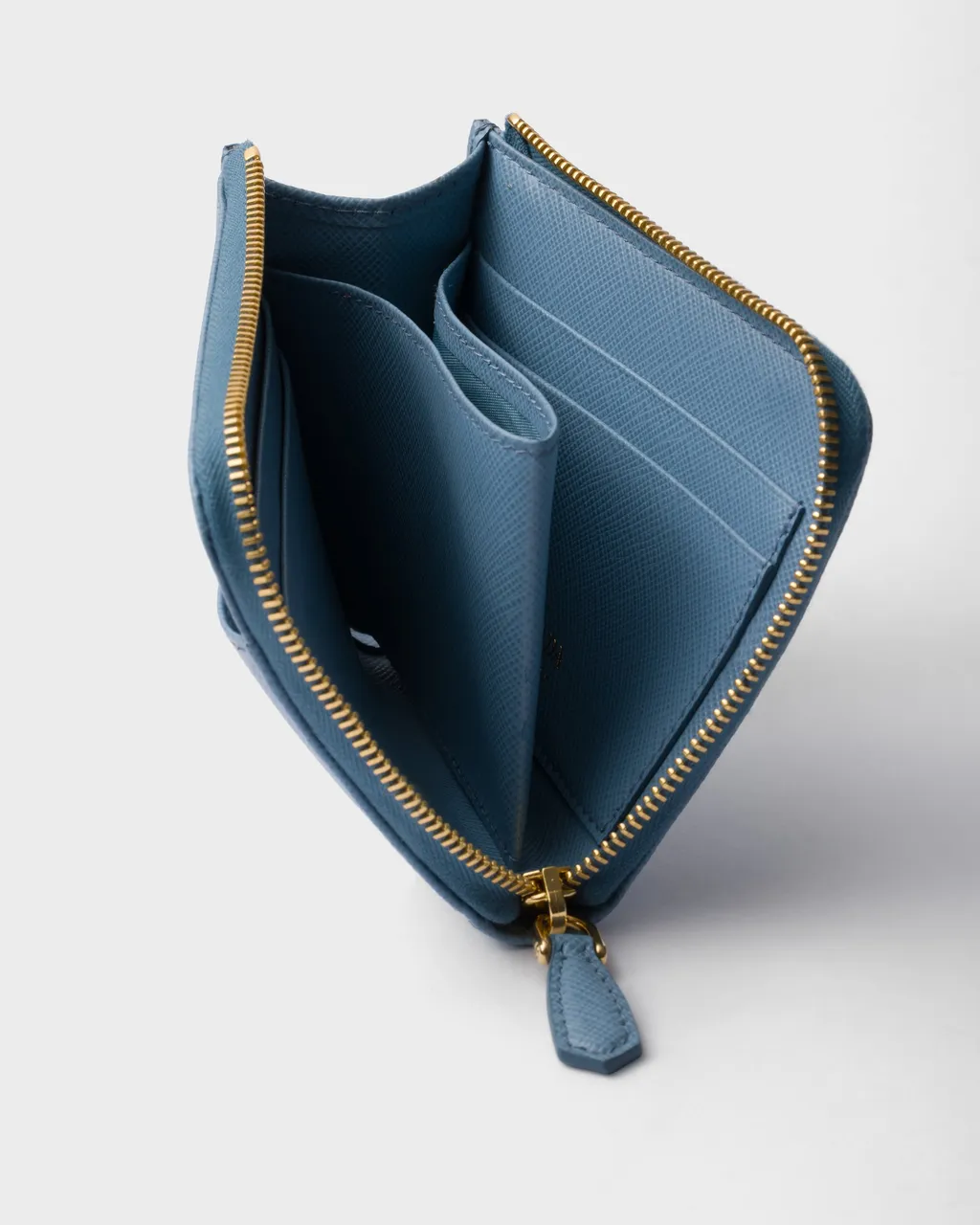 Small Saffiano Leather Zipper Wallet