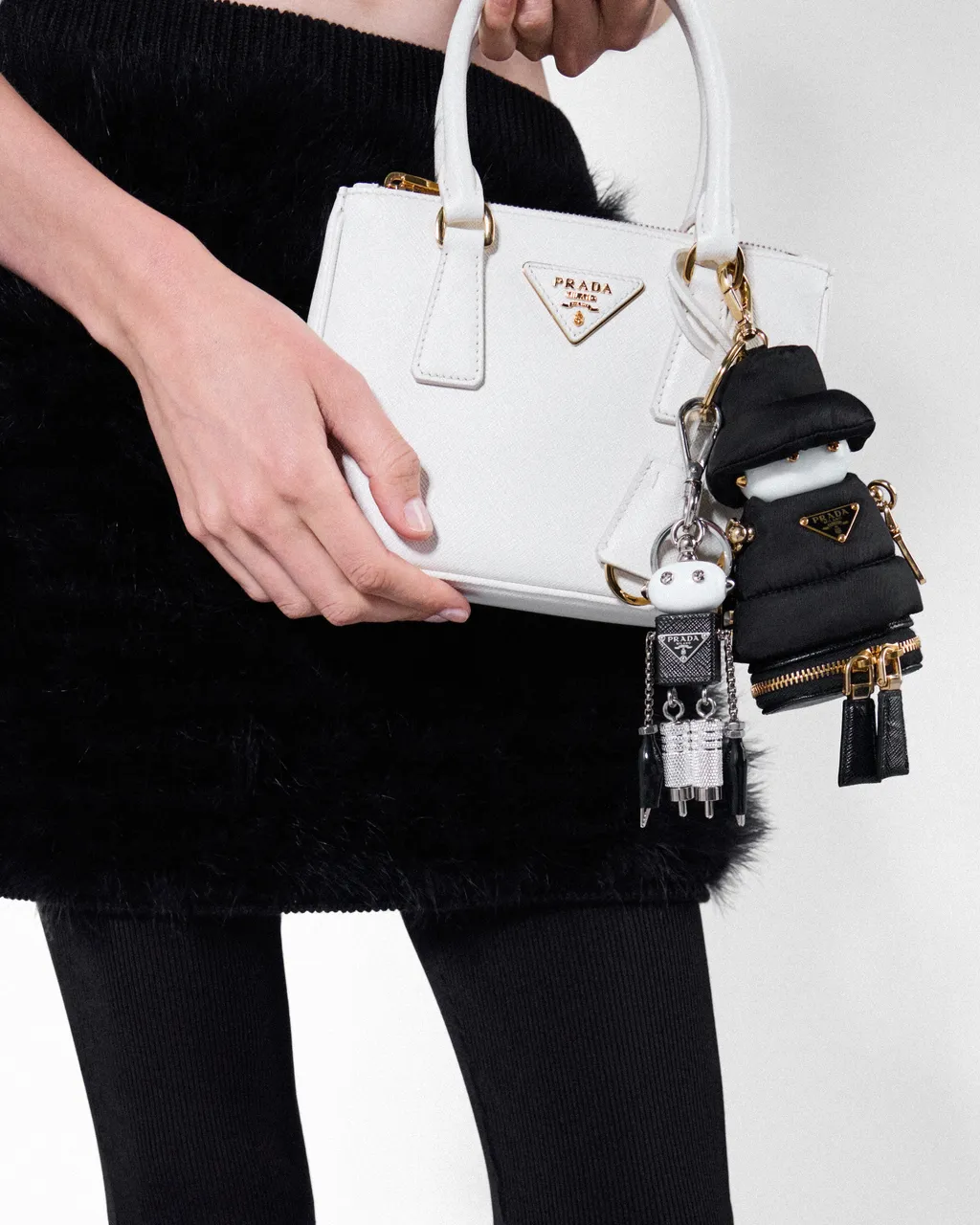 Robot Saffiano Leather Bag Charm
