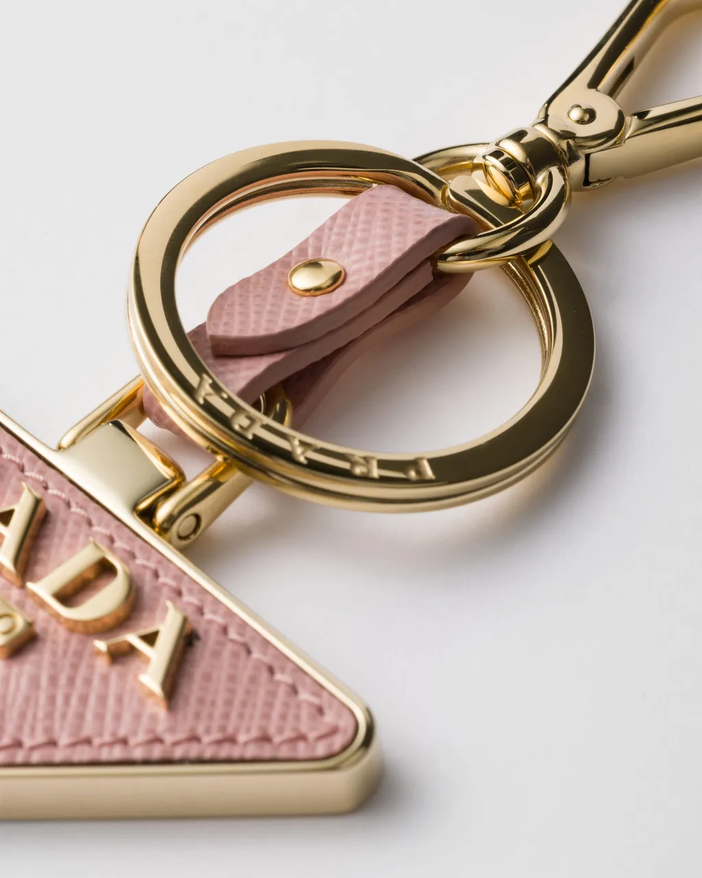 Saffiano Leather And Metal Keychain