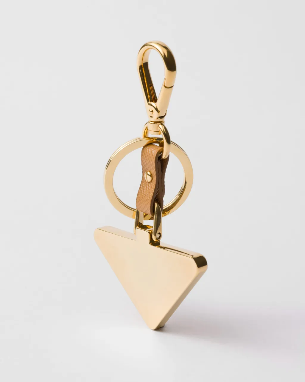 Saffiano Leather And Metal Keychain