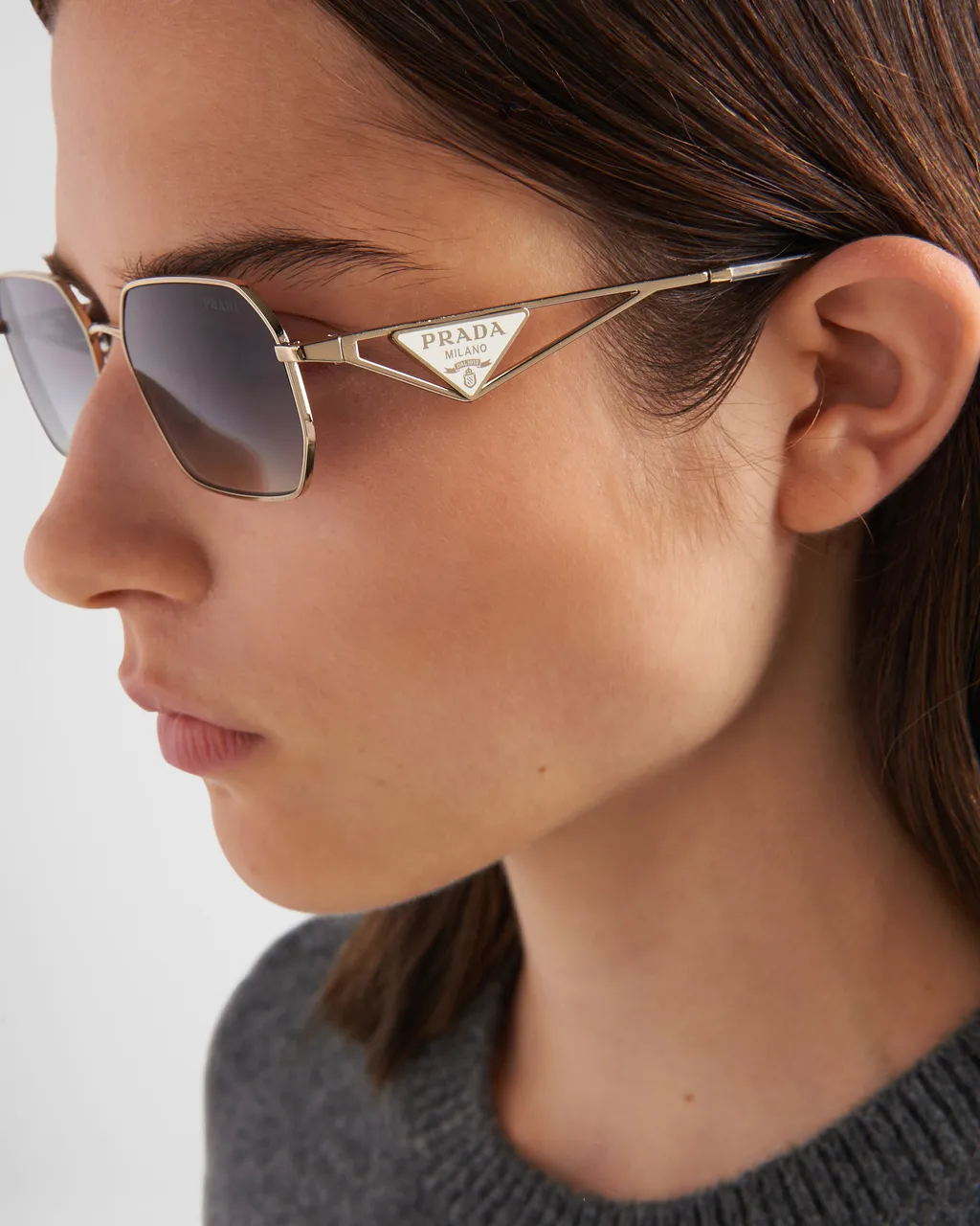Sunglasses With Prada Triangle Logo