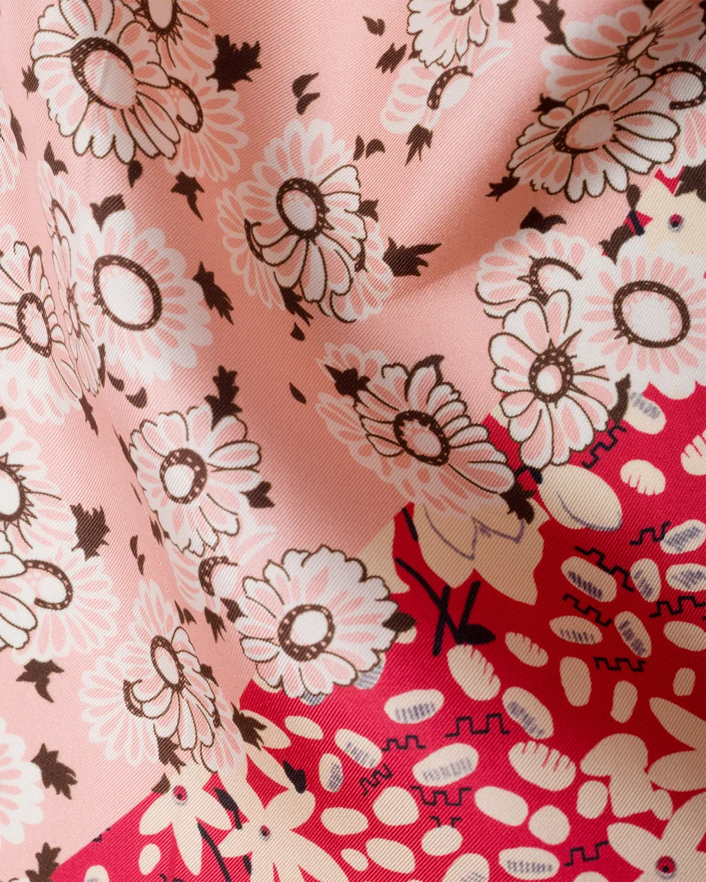 Printed Silk Twill Scarf, 55 X 55 Cm