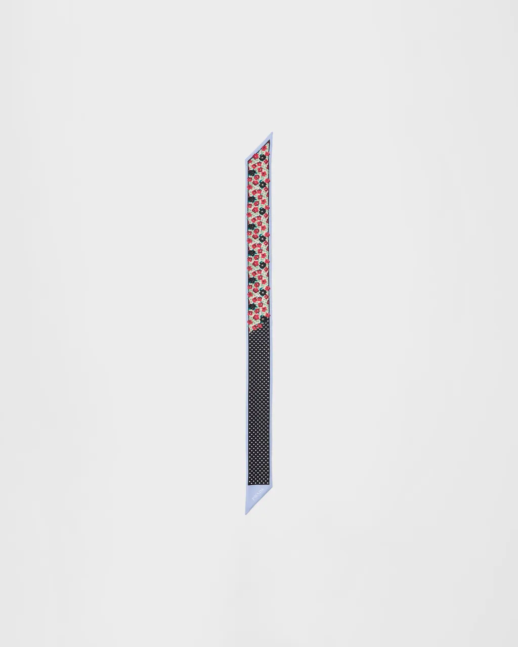 Printed Silk Twill Skinny Scarf