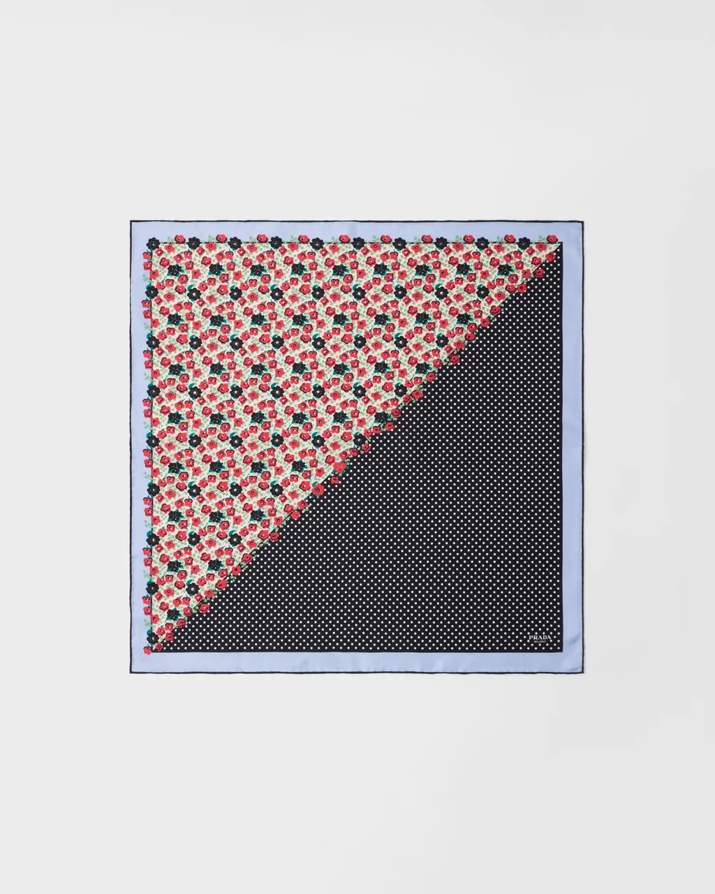 Printed Silk Twill Scarf, 55 X 55 Cm