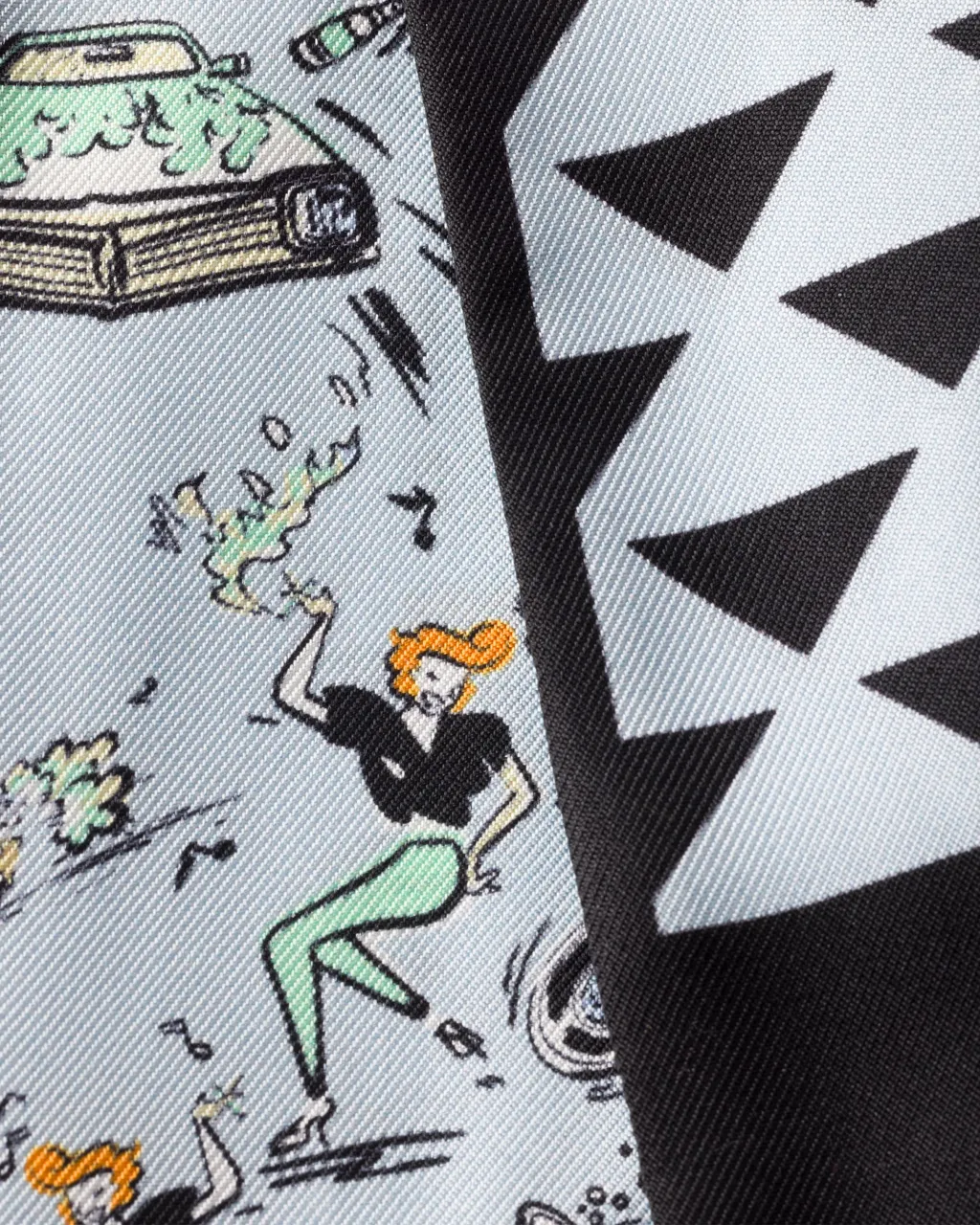 Printed Silk Twill Skinny Scarf