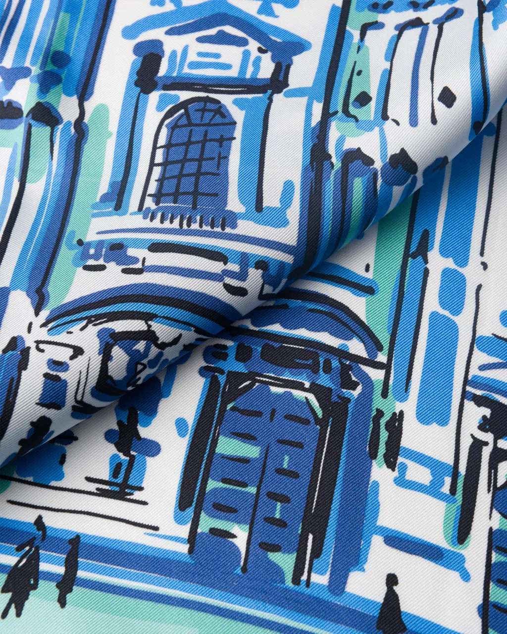 Pittoresque Milan Print Silk Foulard 90X90