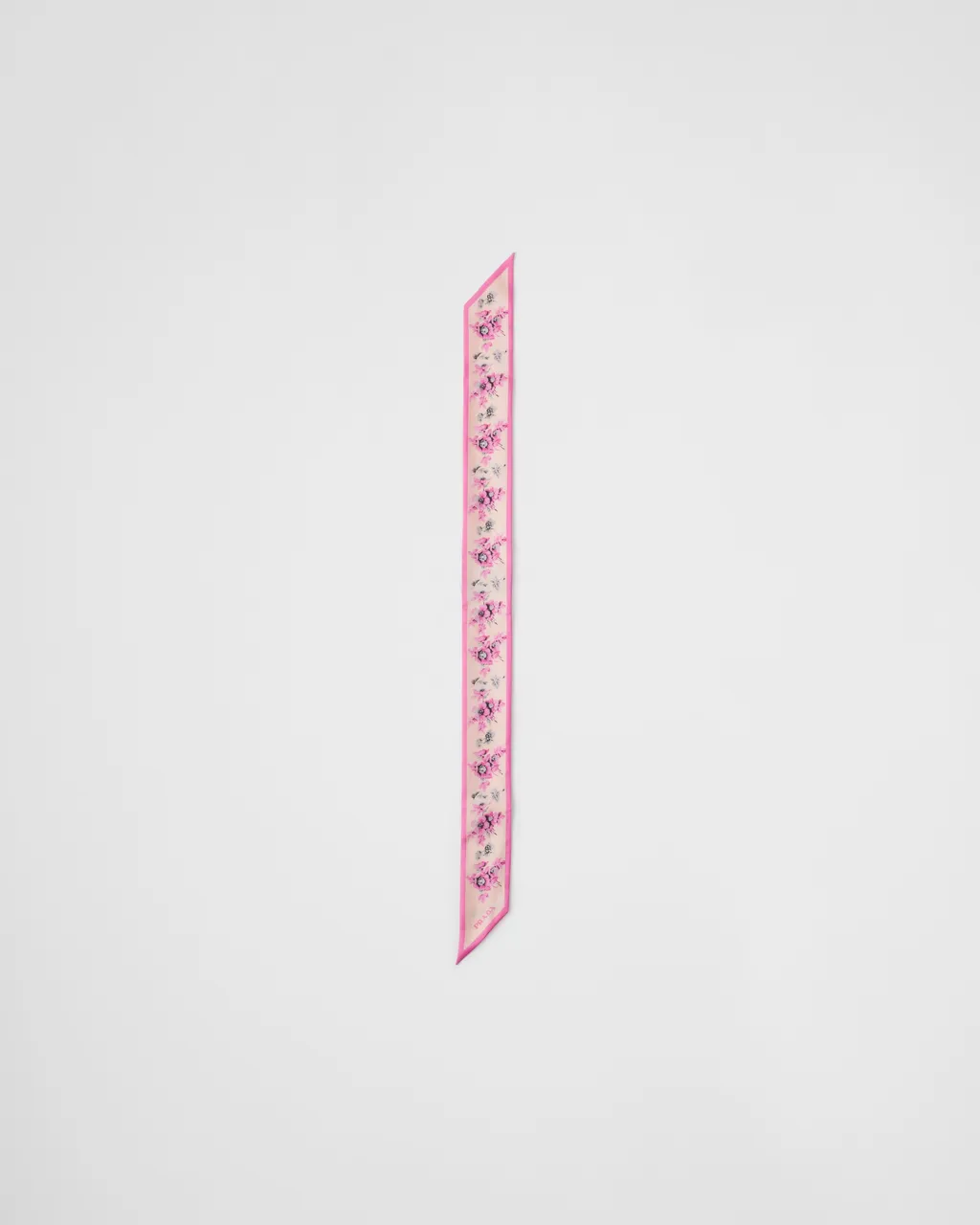 Printed Silk Twill Skinny Scarf