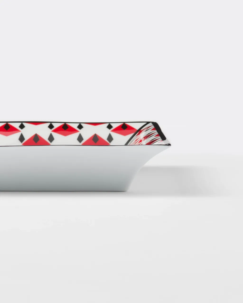 Large Square Porcelain Catchall Tray - Vienna Red