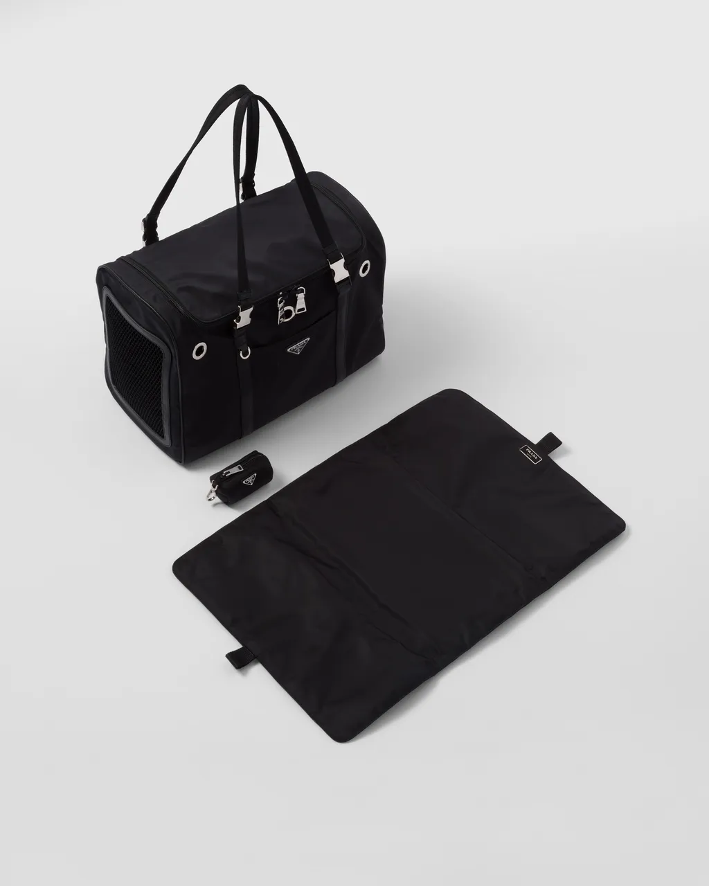 Re-Nylon And Saffiano Leather Pet Bag