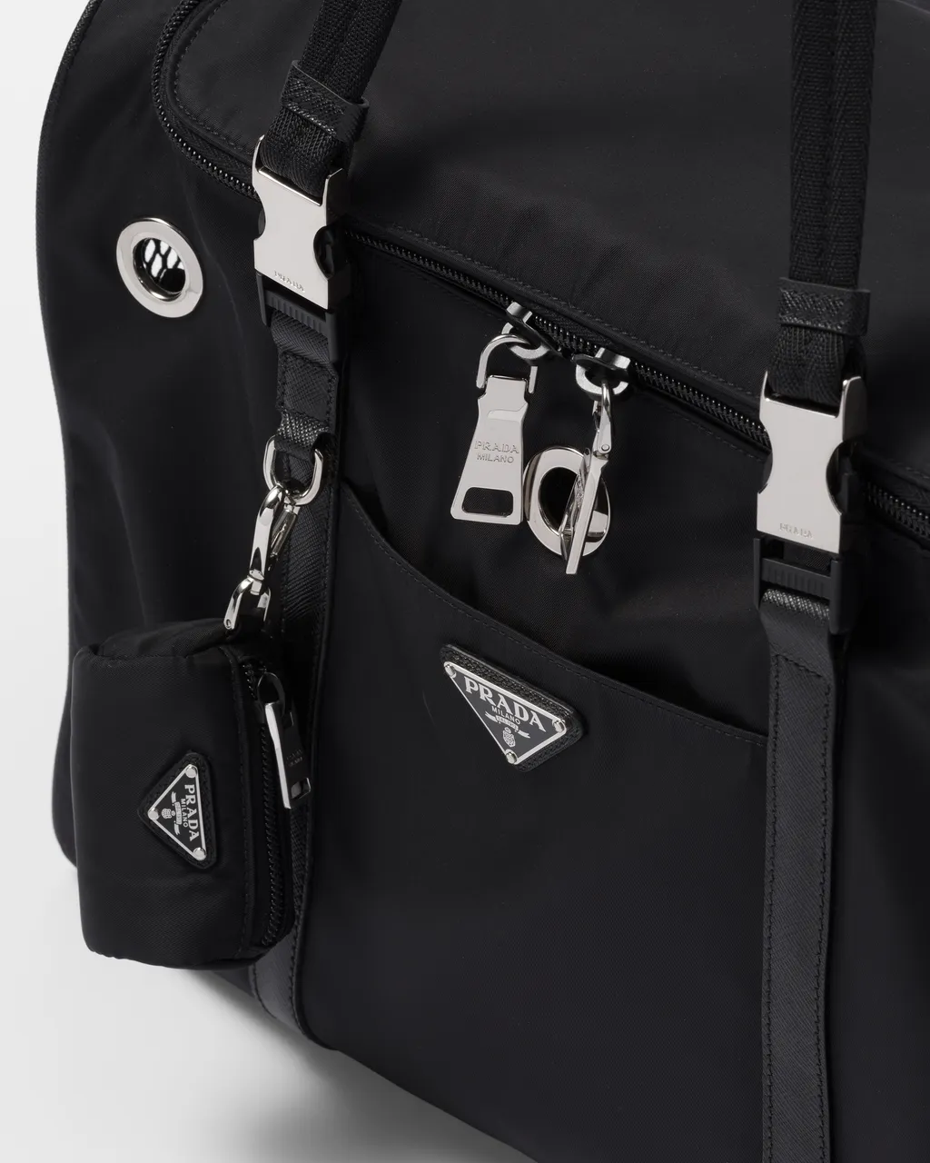 Re-Nylon And Saffiano Leather Pet Bag