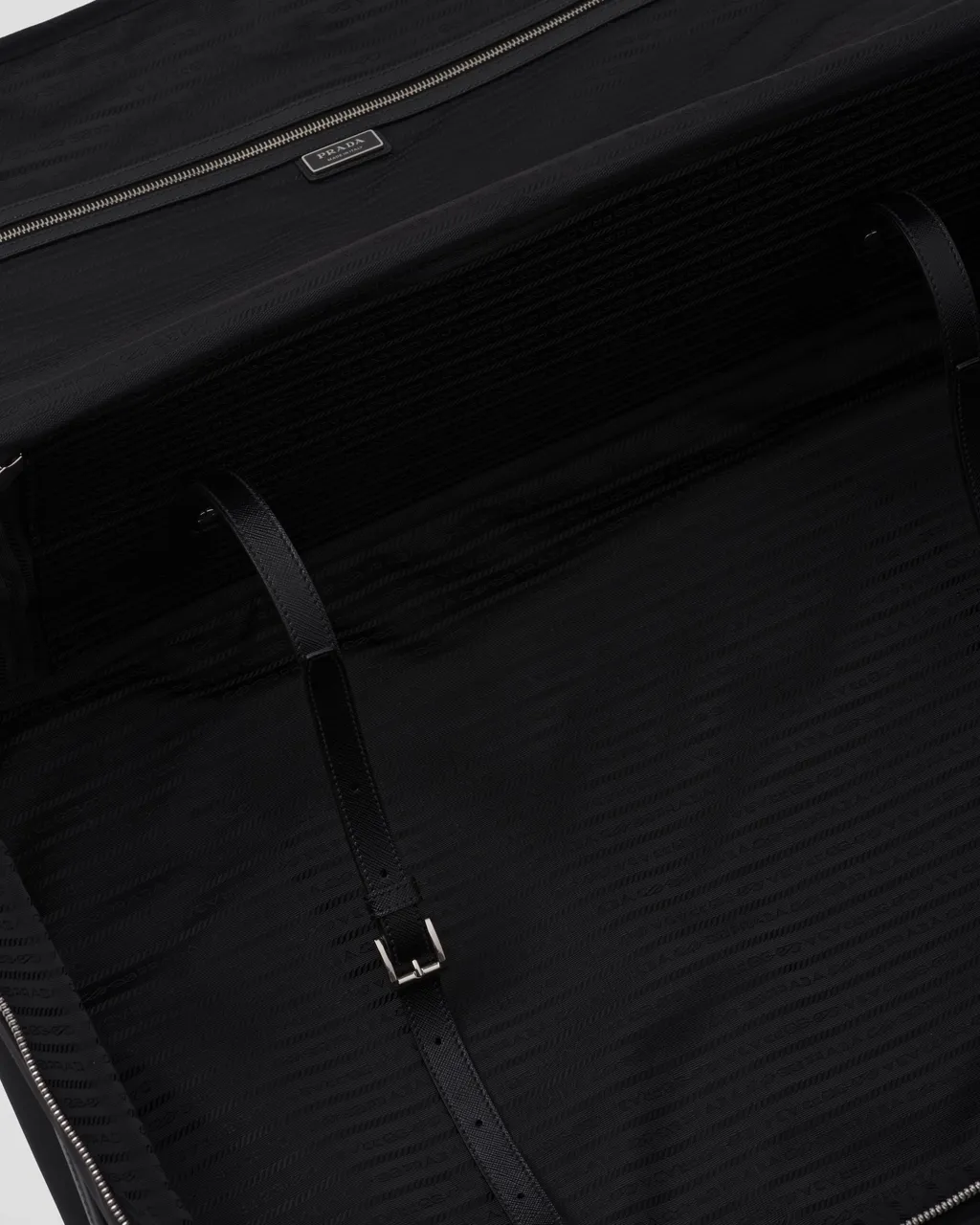 Small Re-Nylon And Saffiano Leather Suitcase
