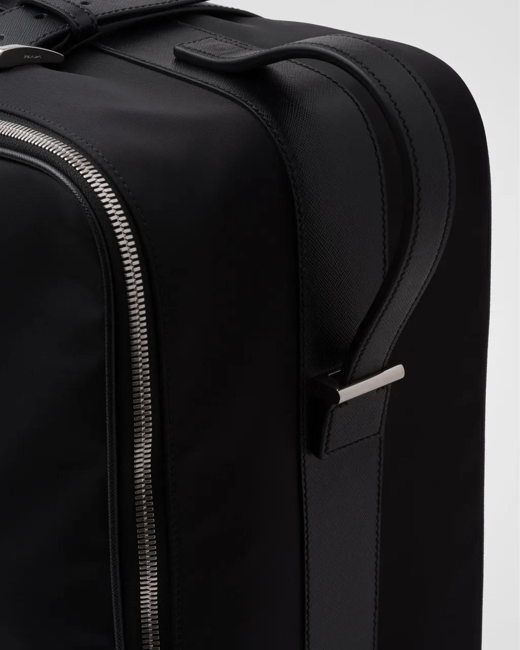 Small Re-Nylon And Saffiano Leather Suitcase