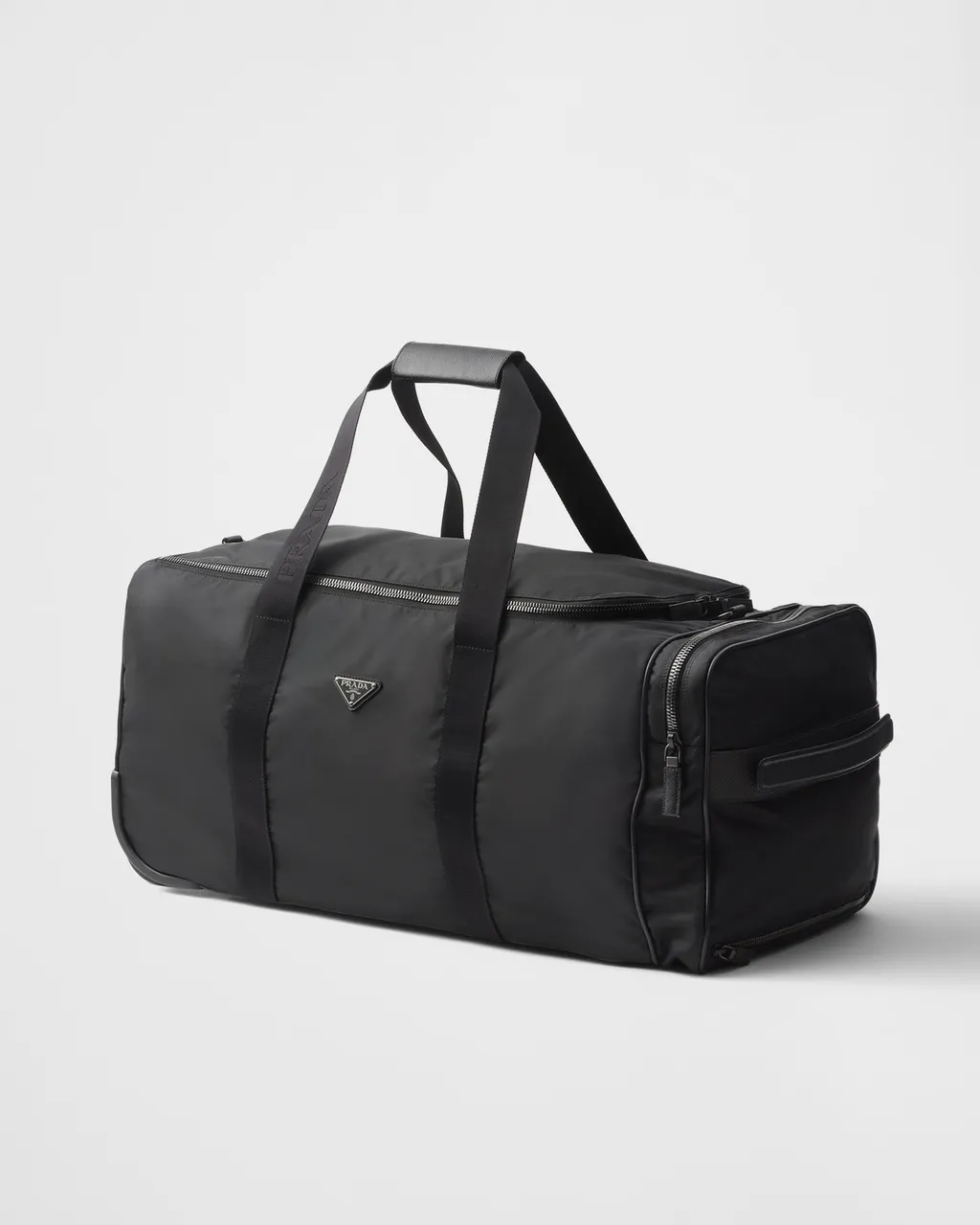 Re-Nylon And Saffiano Leather Trolley