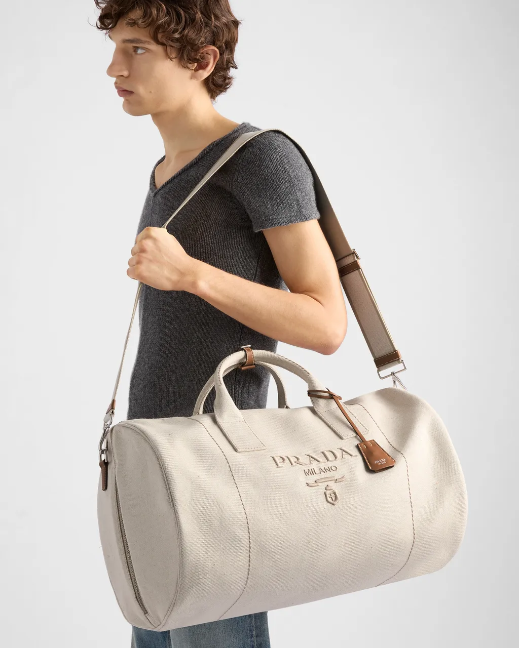 Linen Blend Duffle Bag