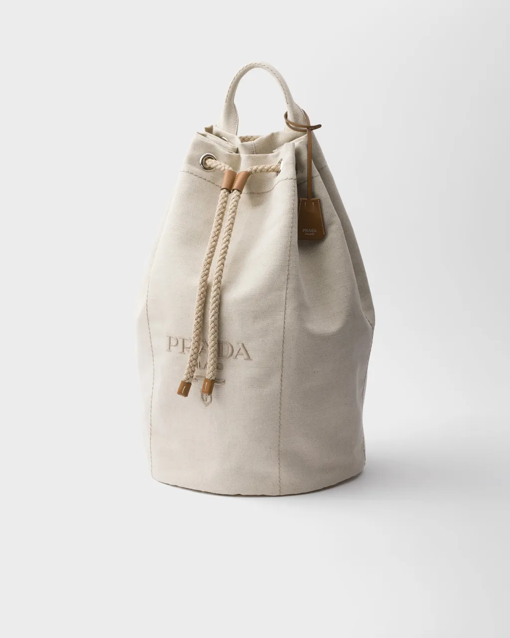 Linen Blend Drawstring Duffel Bag