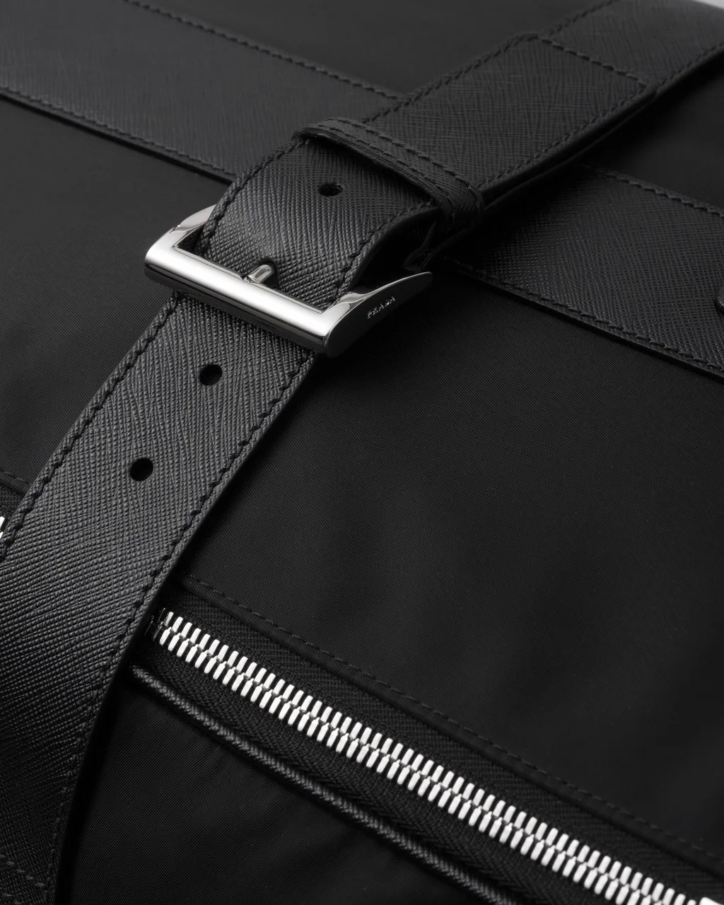 Medium Re-Nylon And Saffiano Leather Suitcase