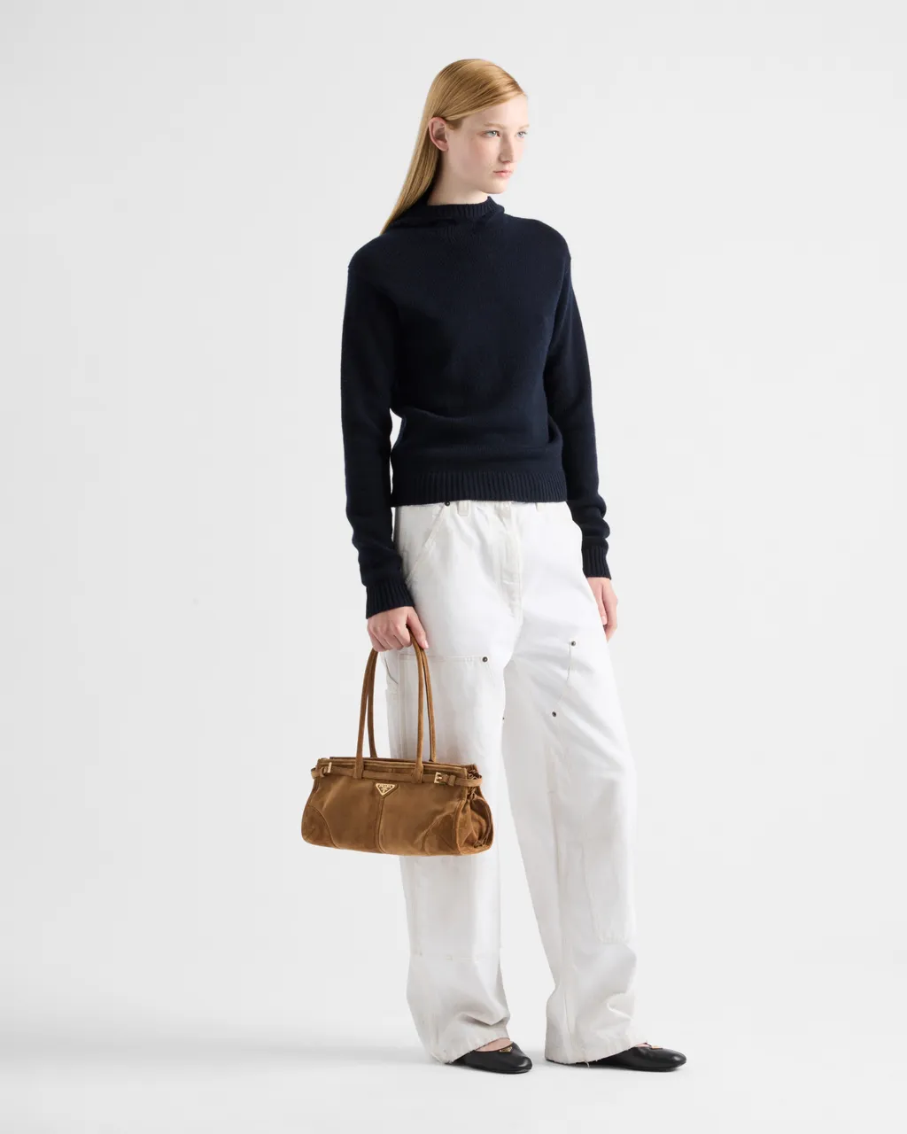Prada Bonnie Medium Suede Handbag