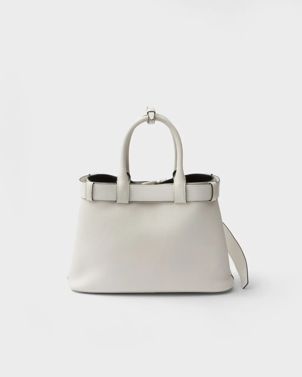 Prada Buckle Small Leather Handbag With Belt