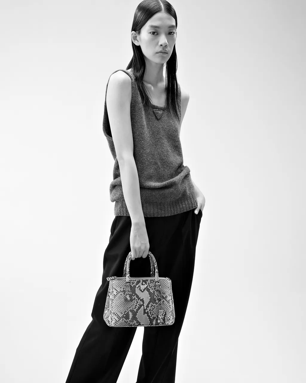 Small Prada Galleria Python Leather Bag