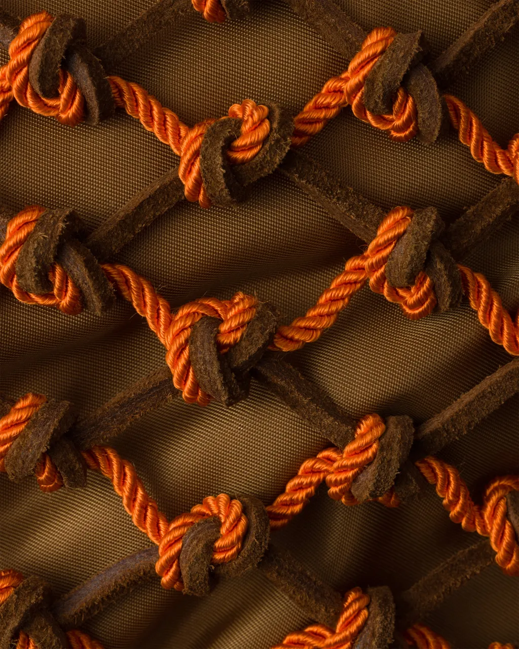Prada Noué Small Macramé And Suede Bag
