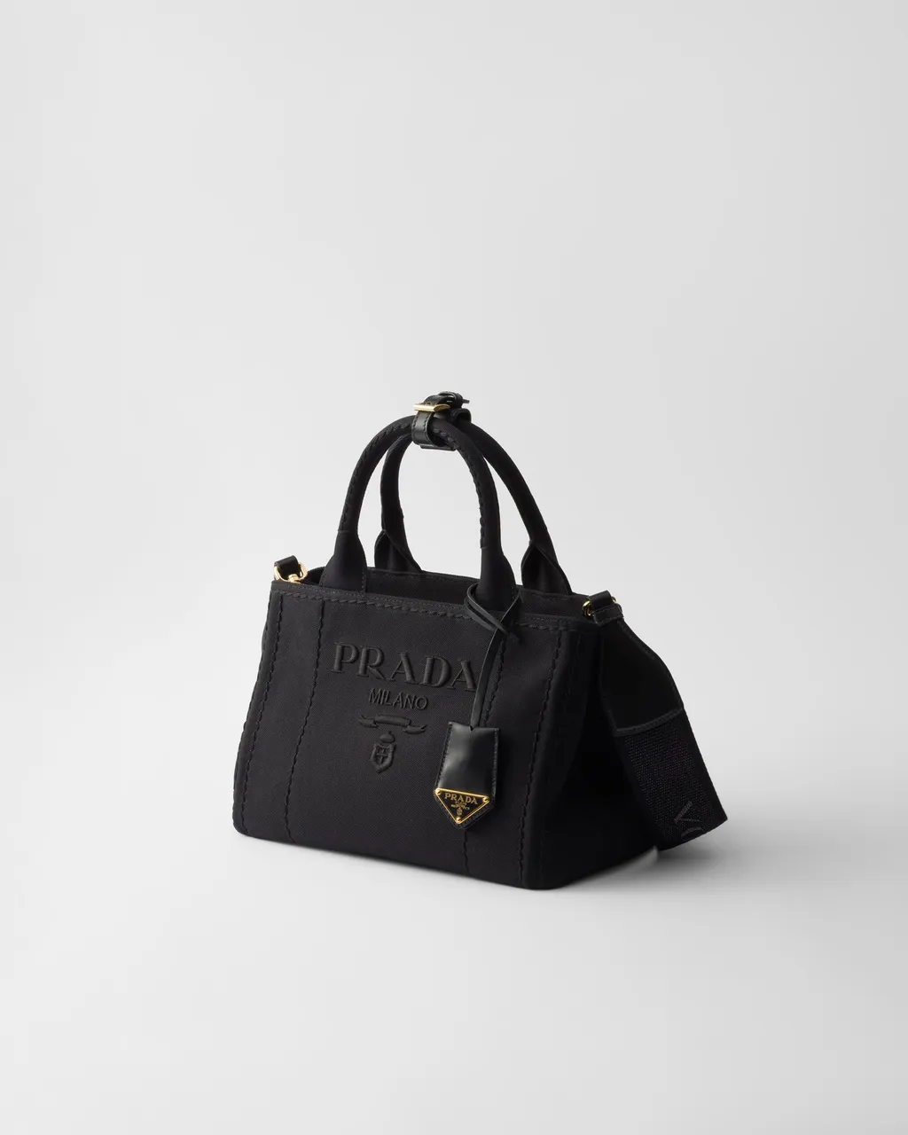 Prada JardiniÈRe Small Cotton Canvas Handbag
