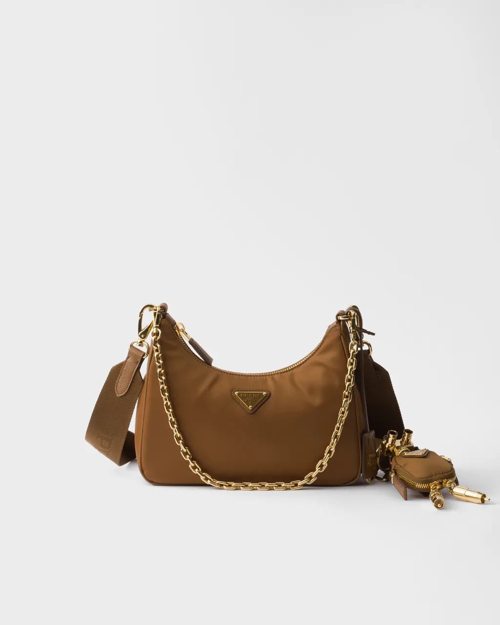 Prada Re-Edition 2005 Re-Nylon And Saffiano Leather Bag With Charm