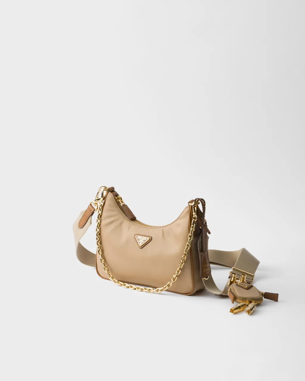 Prada Re-Edition 2005 Re-Nylon And Saffiano Leather Bag With Charm