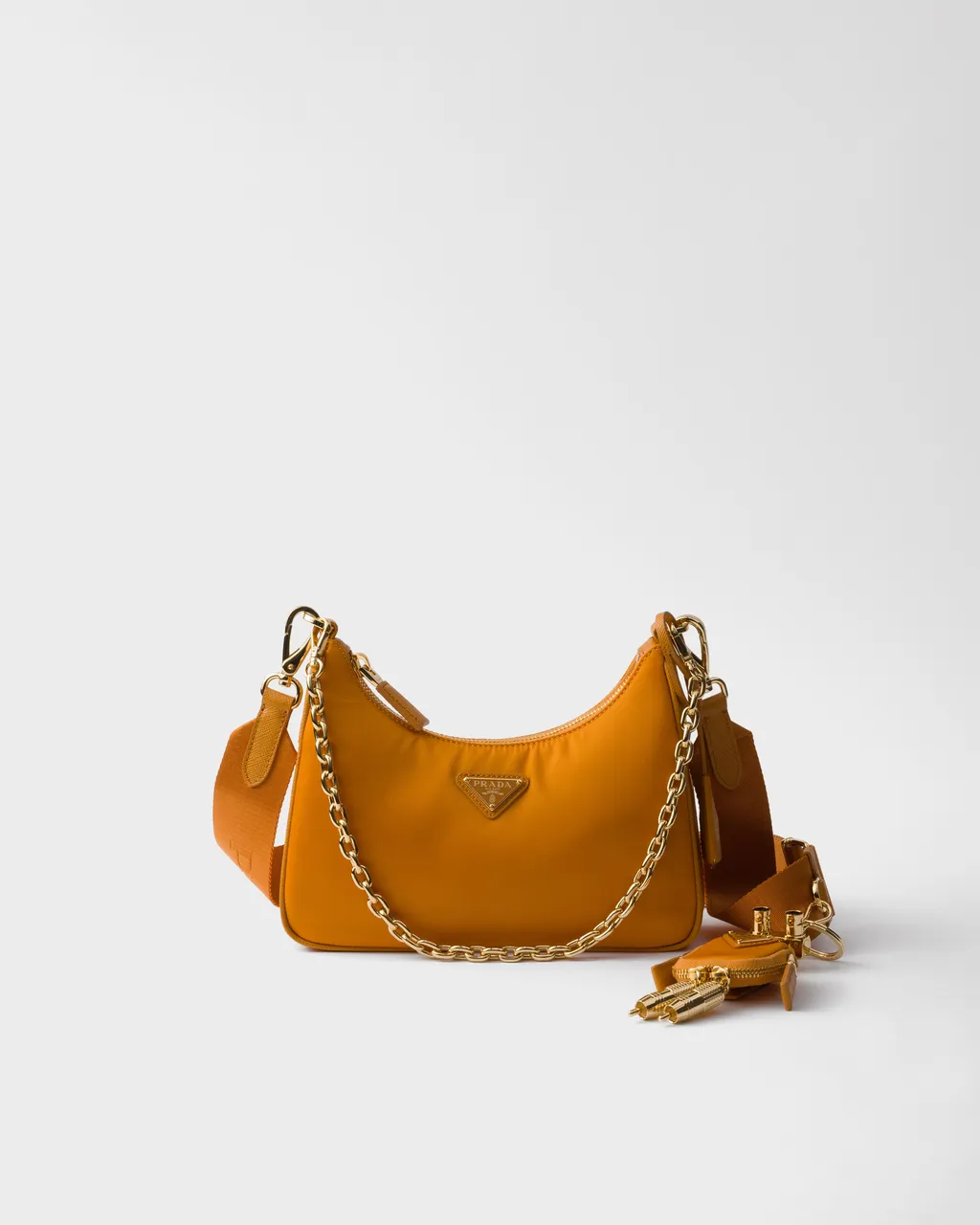 Prada Re-Edition 2005 Re-Nylon And Saffiano Leather Bag With Charm