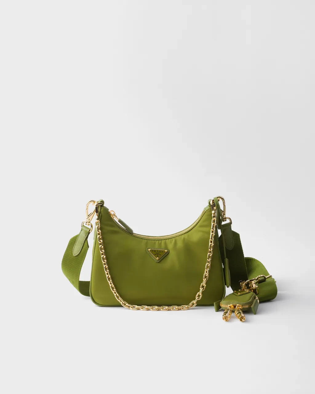 Prada Re-Edition 2005 Re-Nylon And Saffiano Leather Bag With Charm