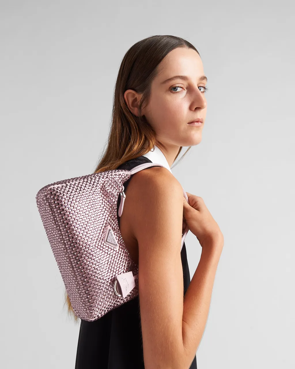 Prada Re-Edition Satin Mini-Bag With Crystals