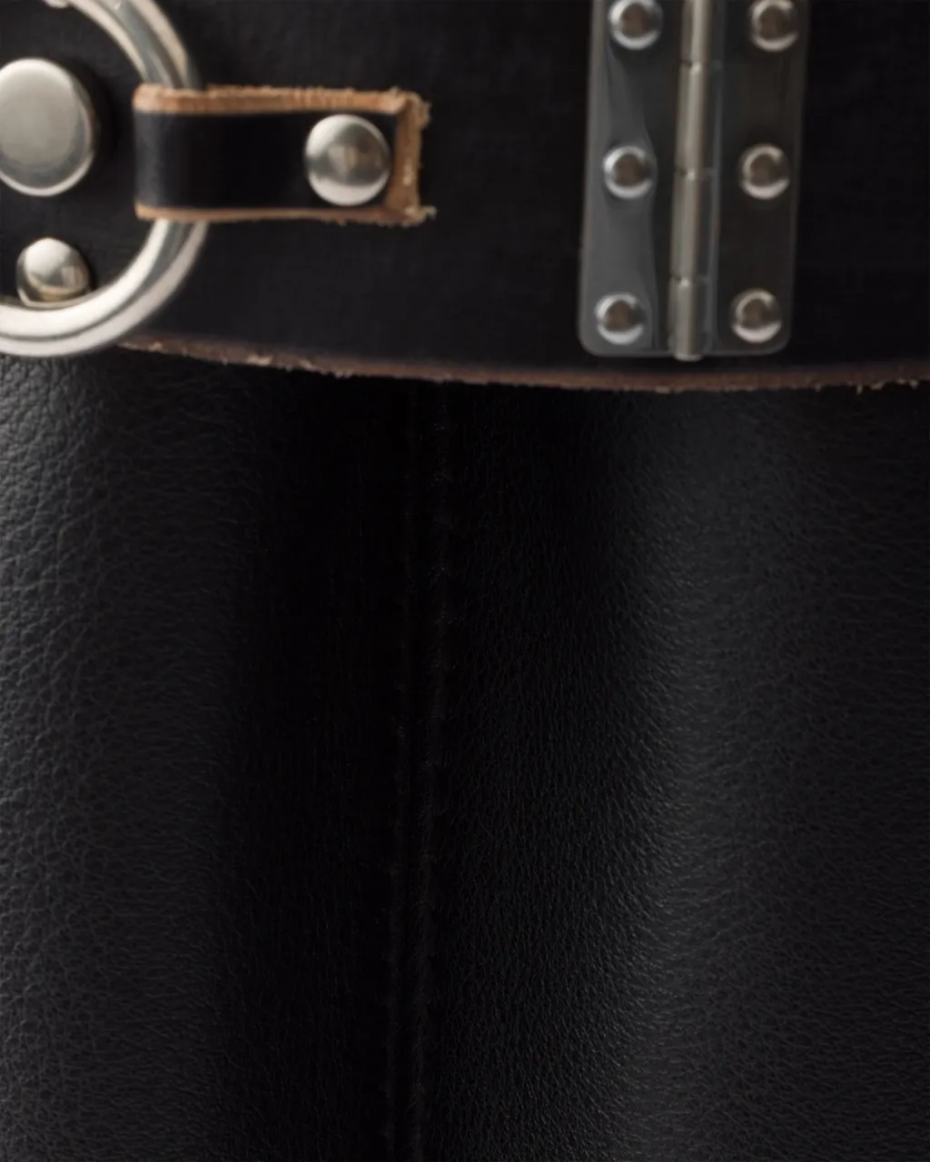 Large Prada Buckle Leather Bag With Studded Belt