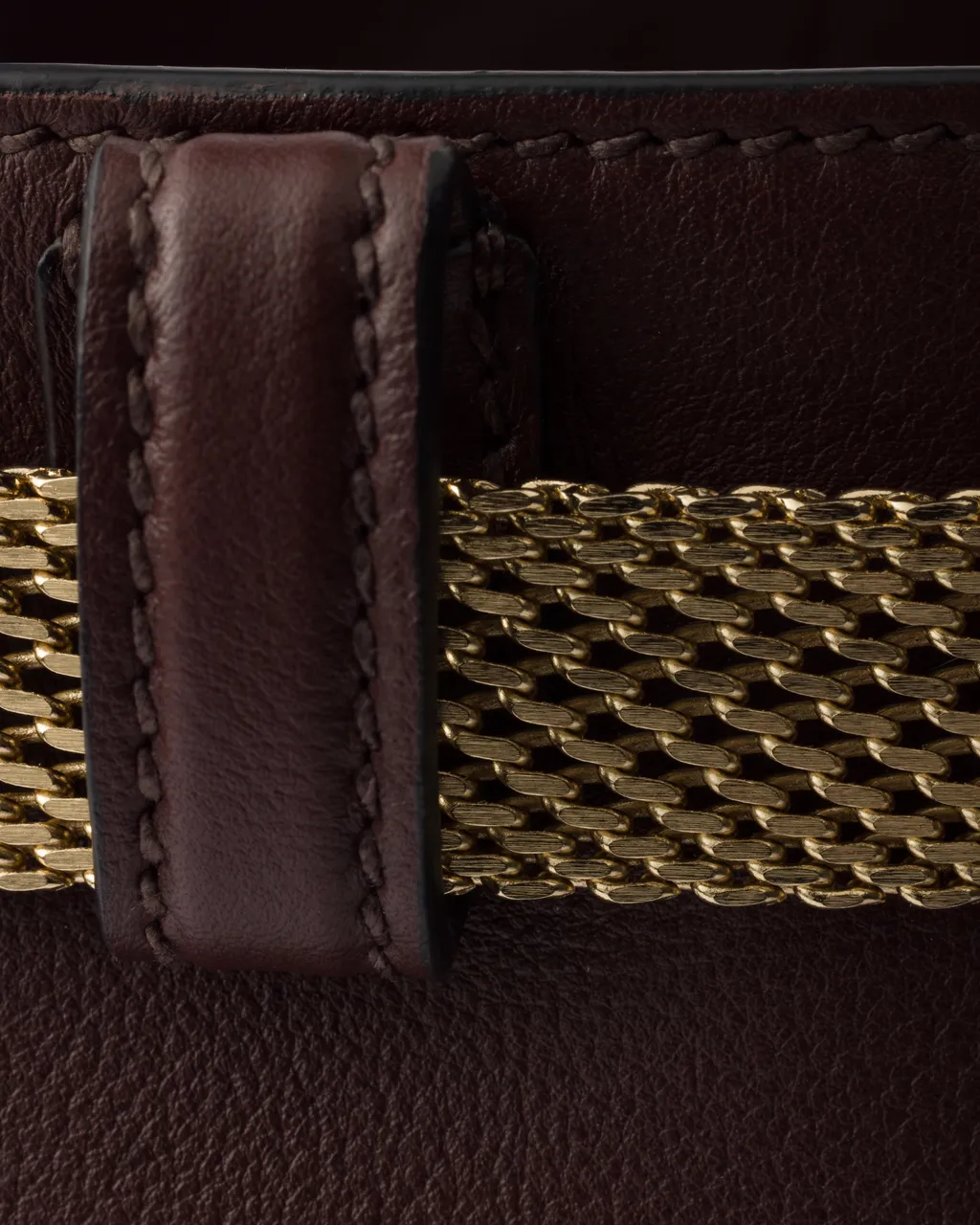 Prada Buckle Leather Bucket Bag With Jeweled Belt