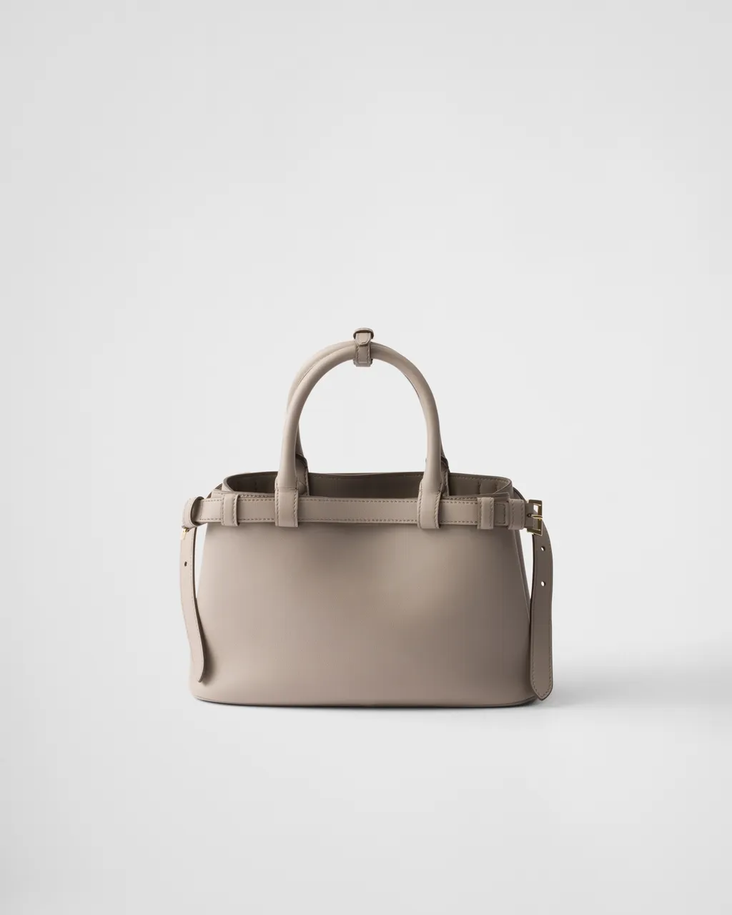 Prada Buckle Small Leather Handbag With Double Belt