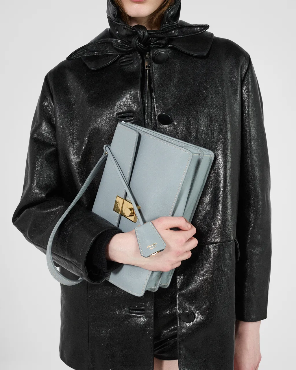 Prada Soft Sound Medium Leather Shoulder Bag