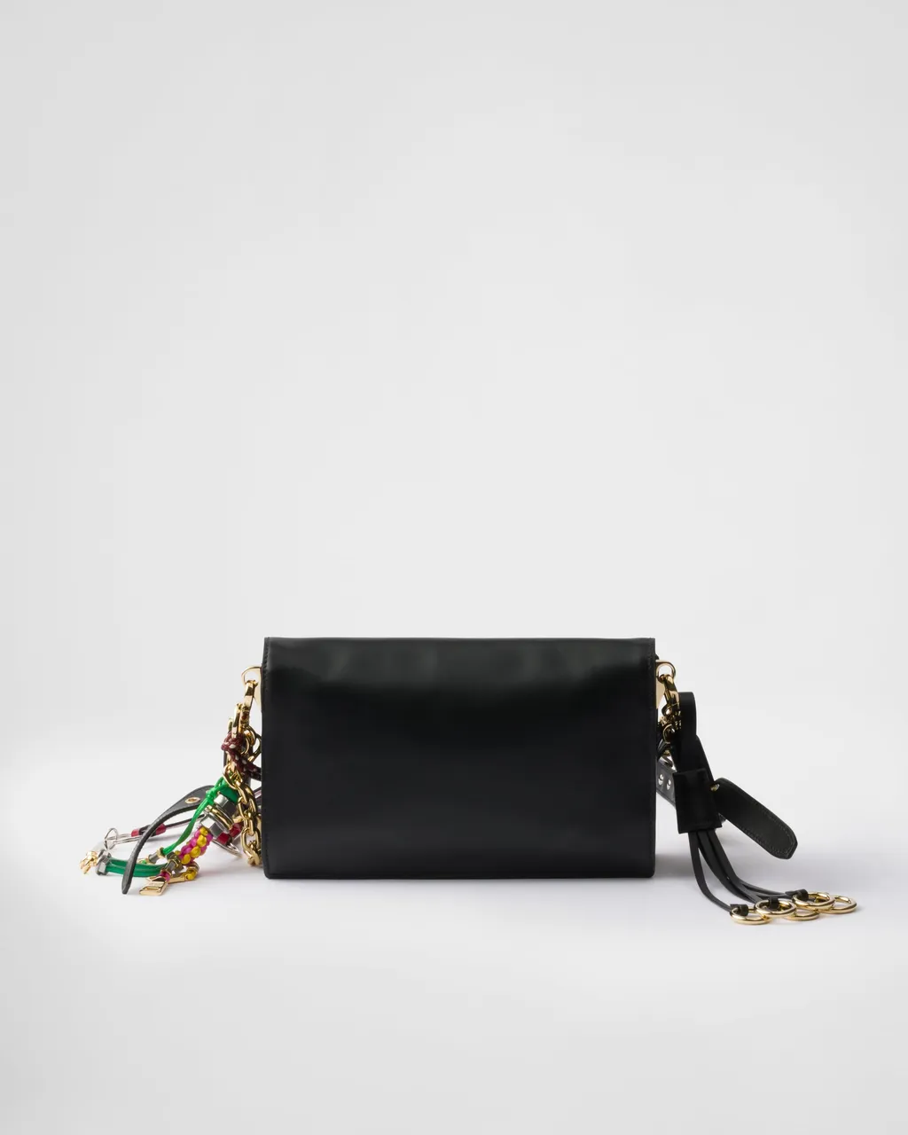Prada Soft Sound Small Leather Shoulder Bag With Charms