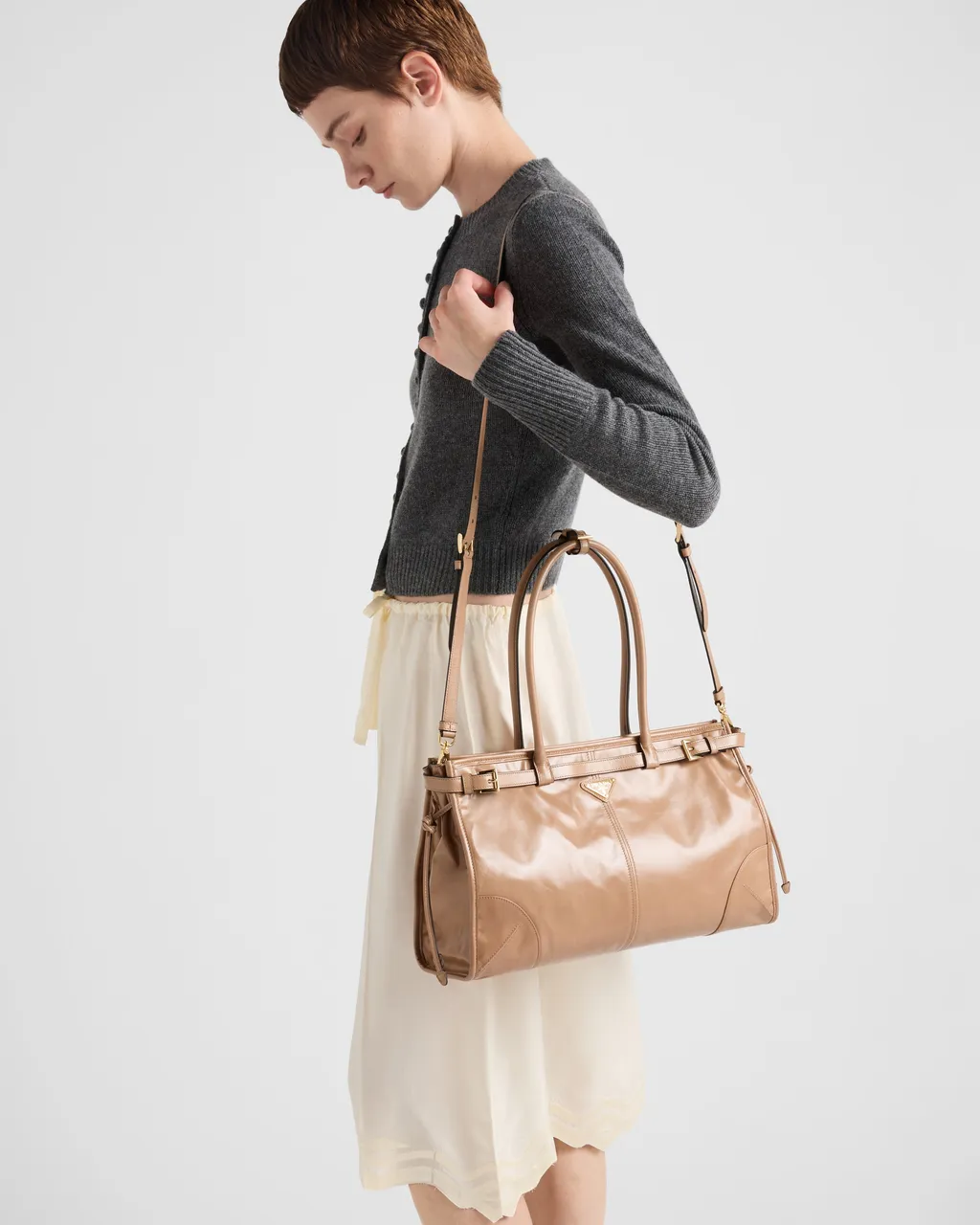 Prada Bonnie Large Leather Handbag