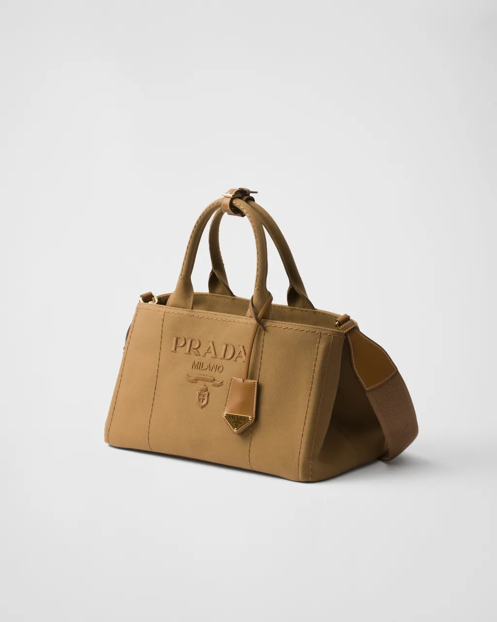 Prada JardiniÈRe Large Cotton Canvas Handbag