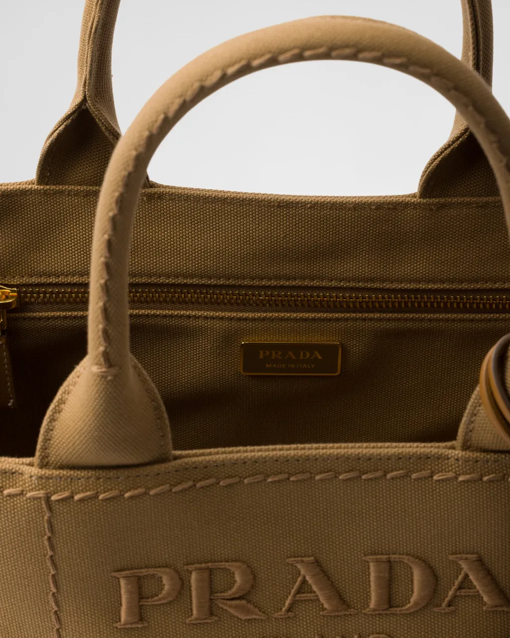 Prada JardiniÈRe Large Cotton Canvas Handbag