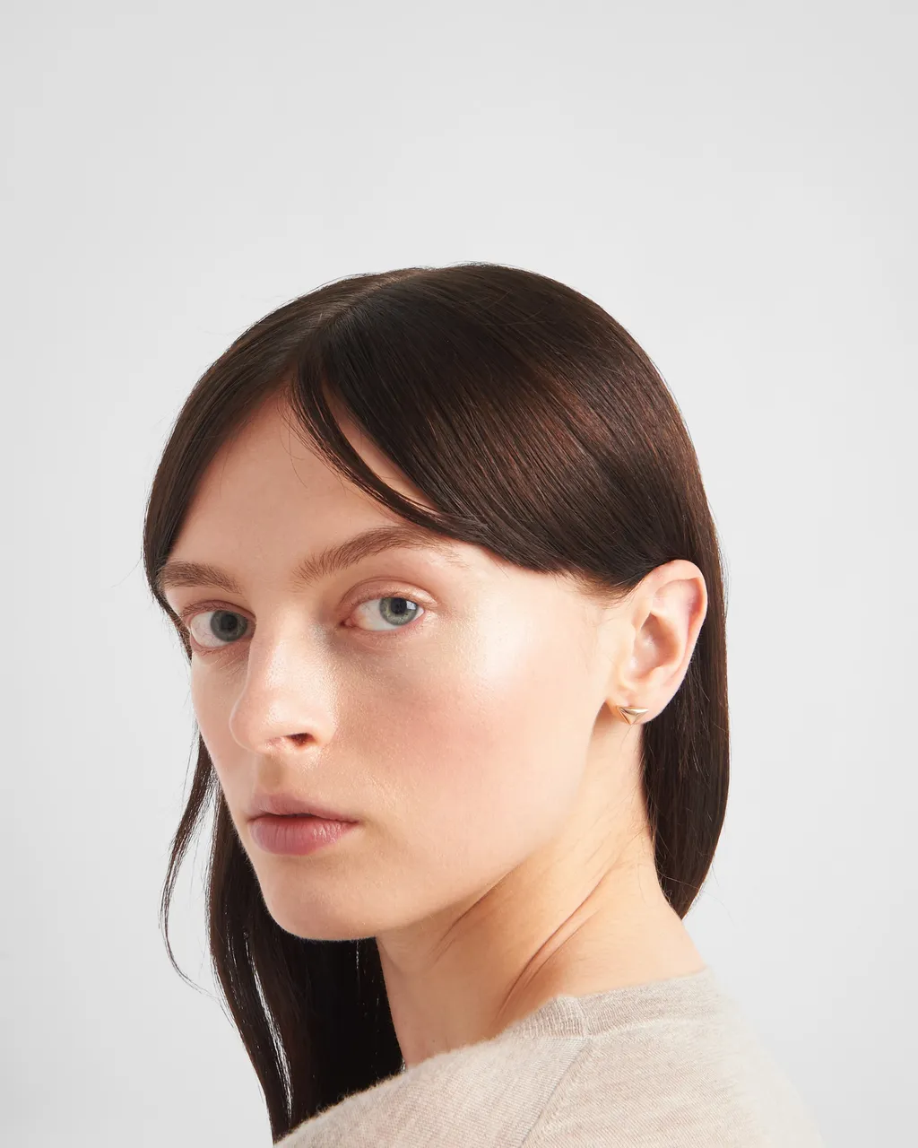 Eternal Gold Nano Triangle Mono Earring In Rose Gold