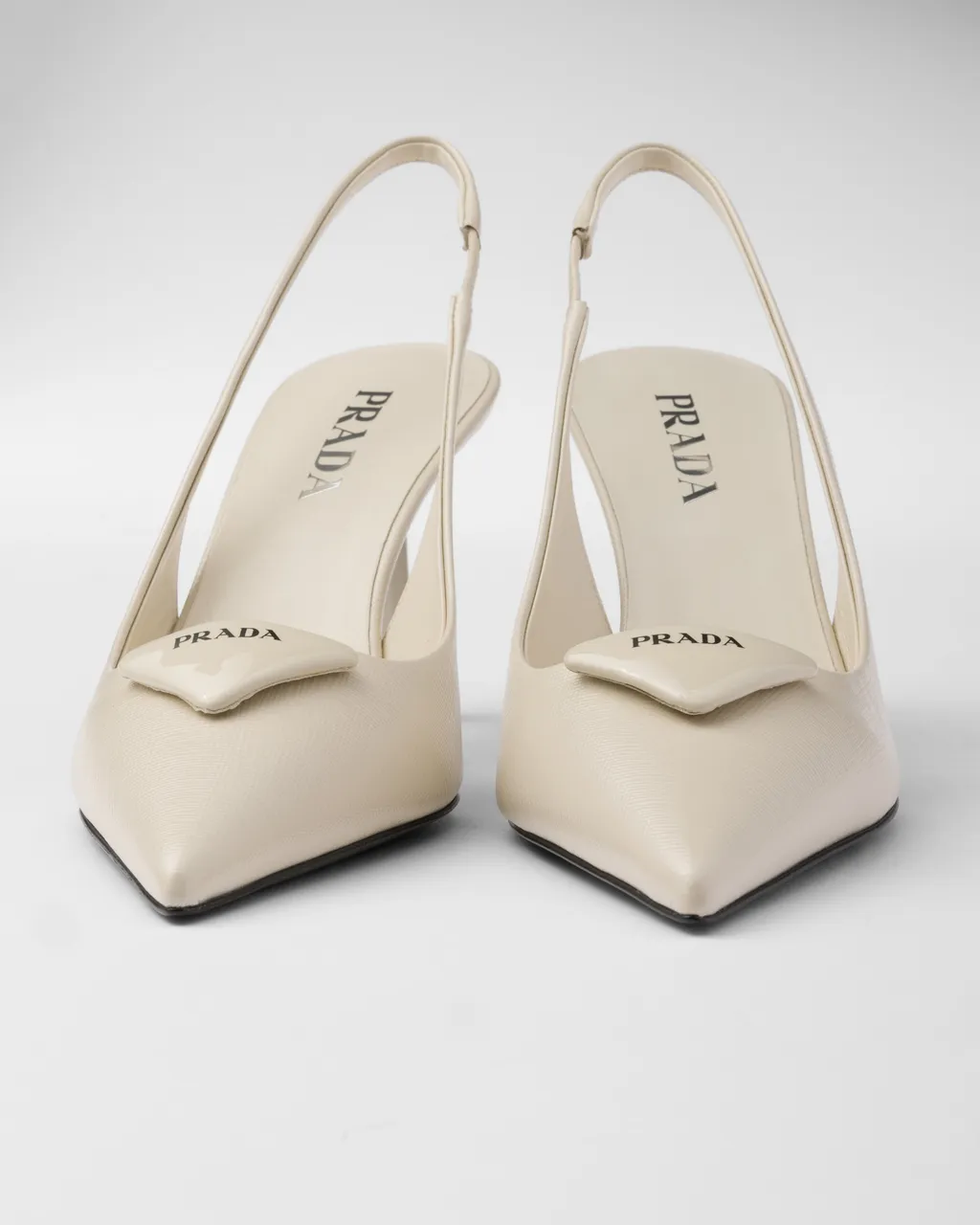Saffiano Patent Leather Slingback Pumps