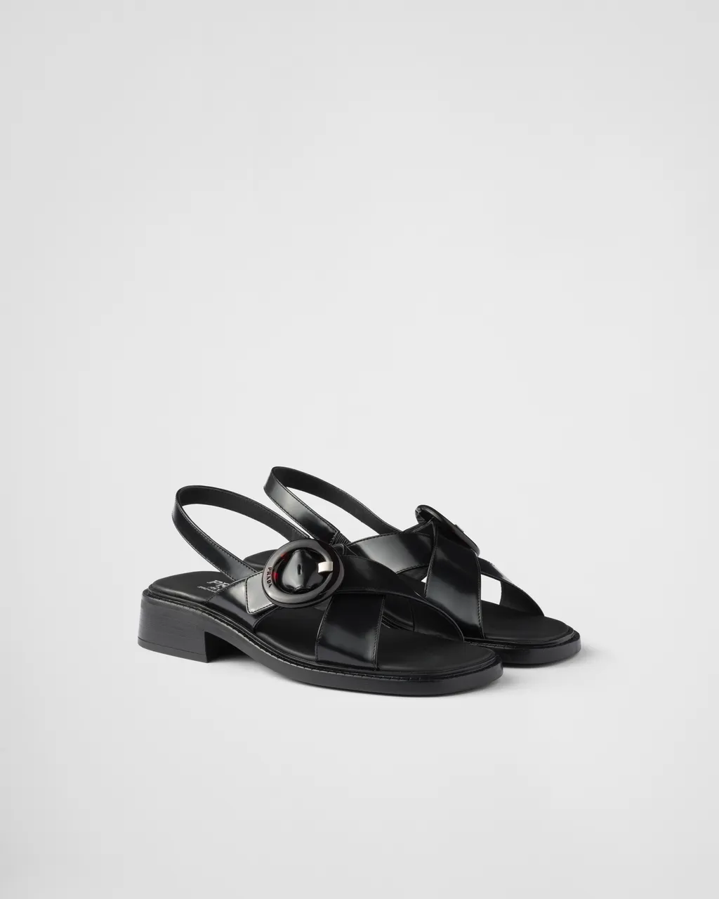 Brushed Leather Sandals With Buckle