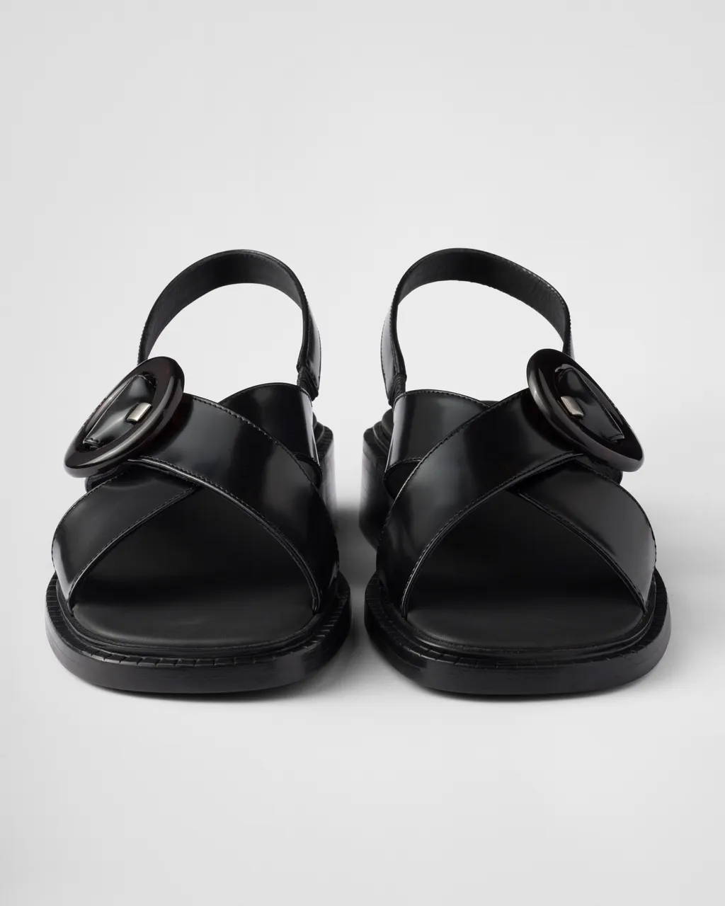 Brushed Leather Sandals With Buckle
