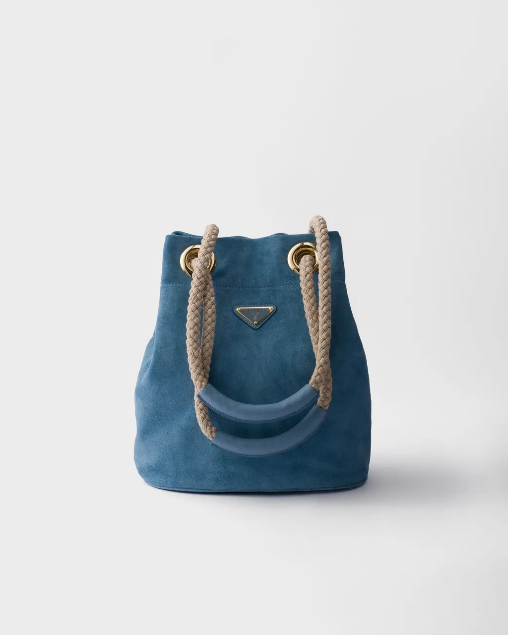 Small Prada Mariner Suede Bucket Bag