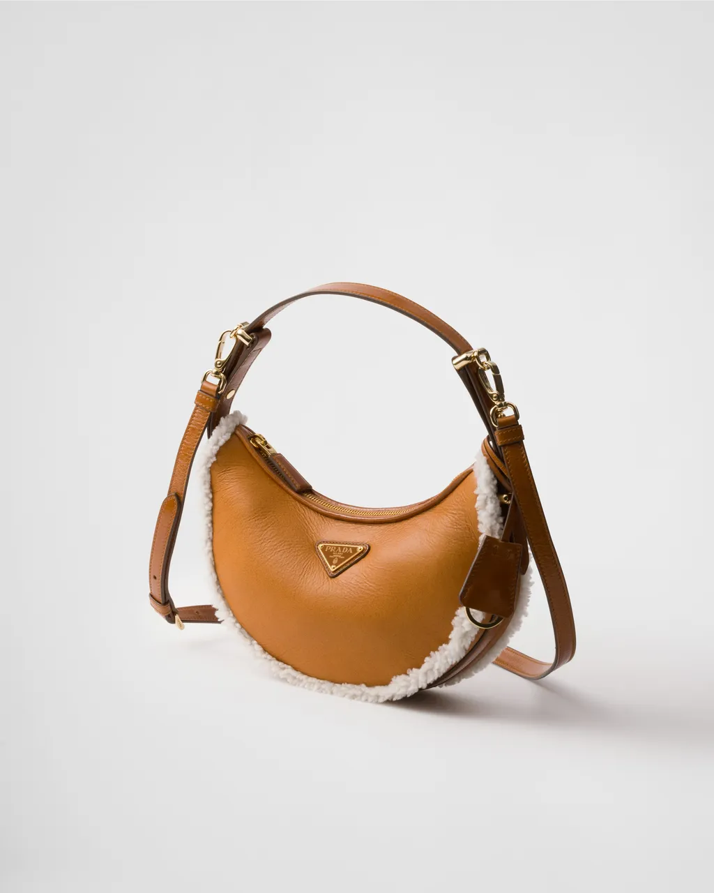 Prada Arqué Small Shearling Shoulder Bag