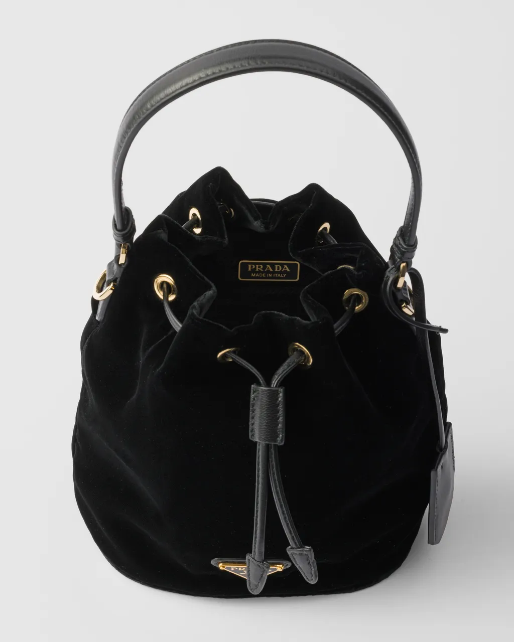 Velvet Mini-Bag With Nappa Leather Details