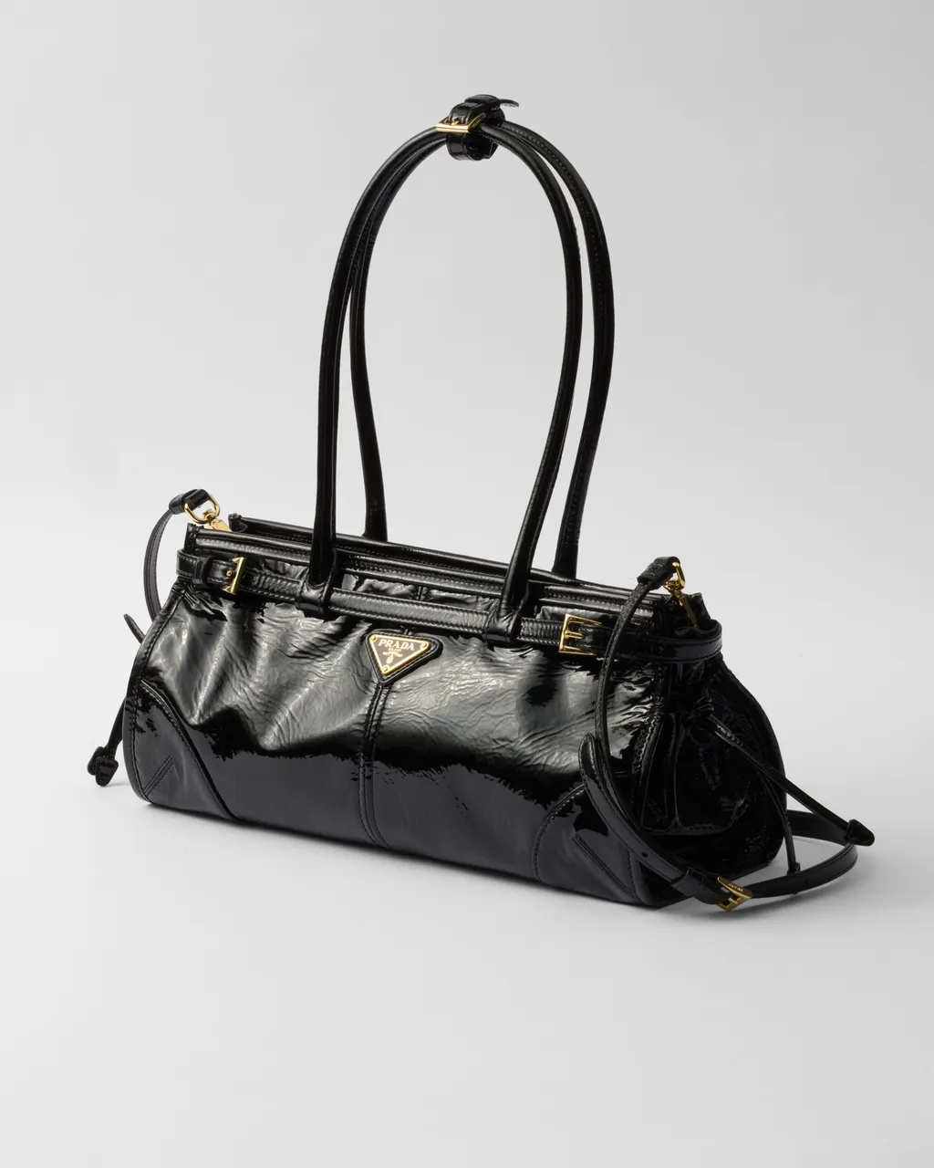 Prada Bonnie Medium Naplak Patent Leather Handbag