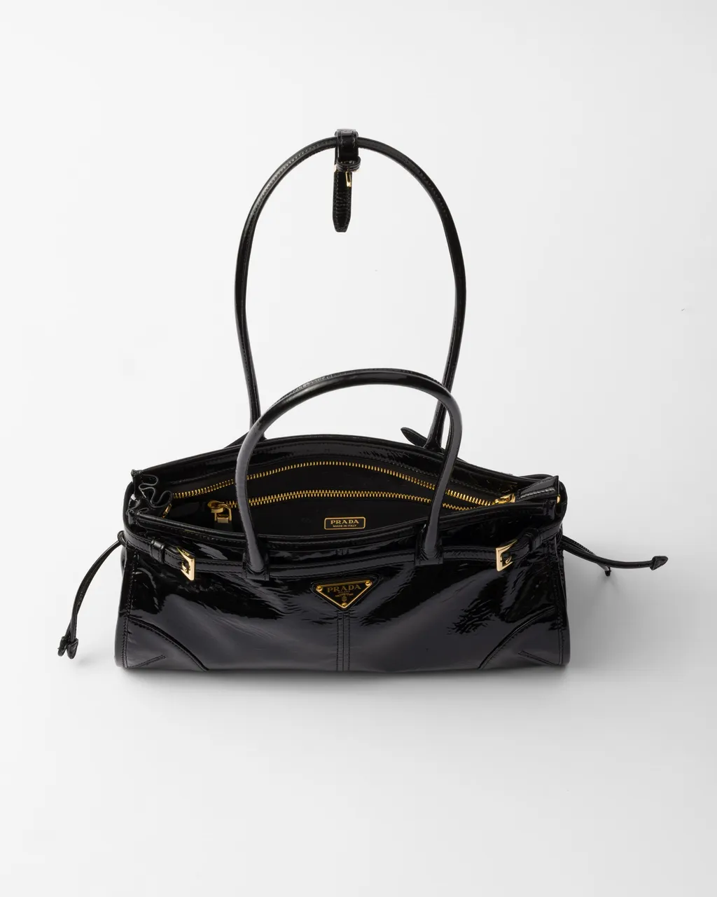 Prada Bonnie Medium Naplak Patent Leather Handbag