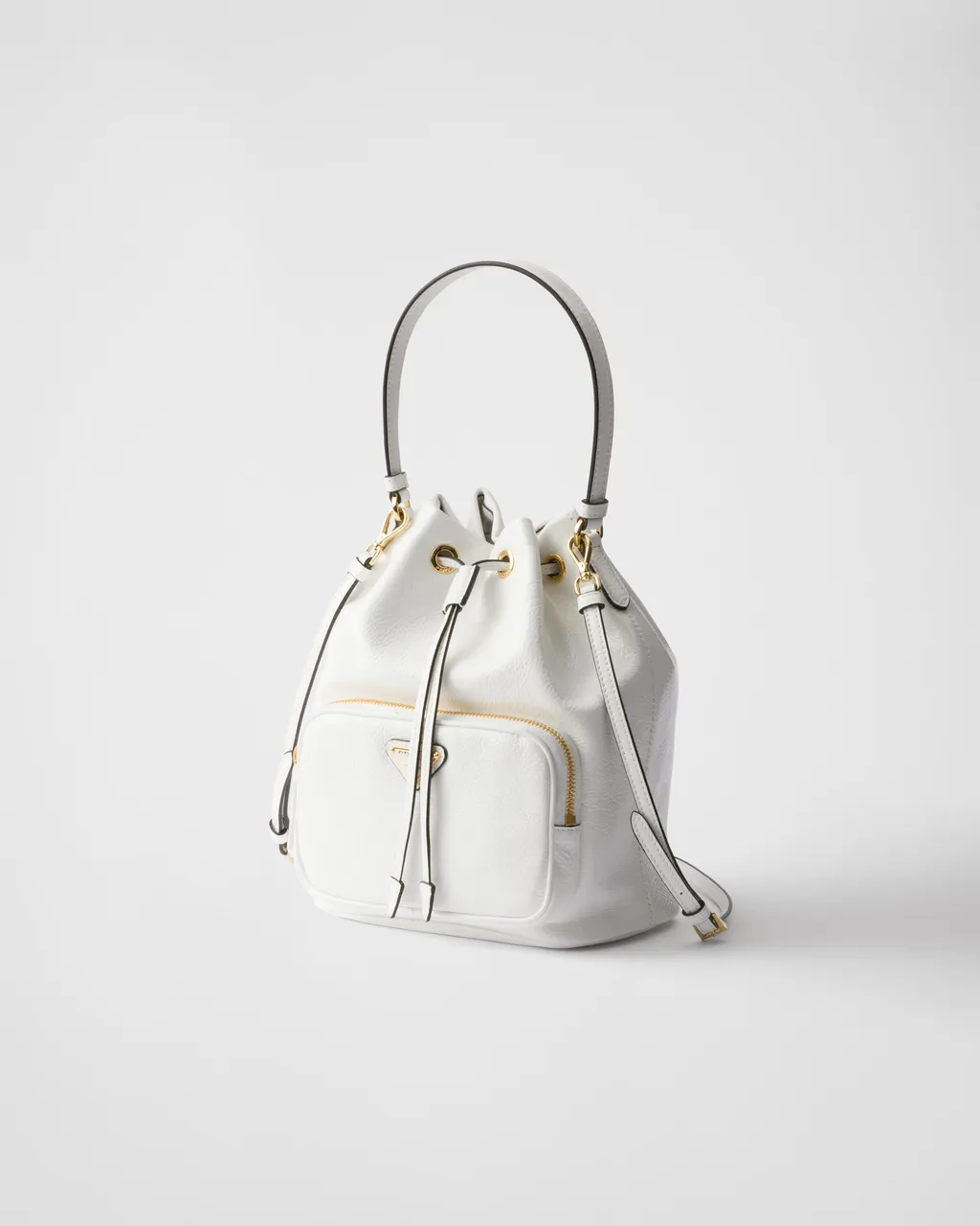 Prada Duet Naplak Patent Leather Bucket Bag